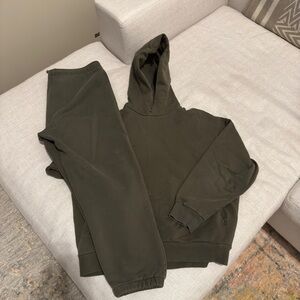 Pangaia Green Hoodie and Sweatpants Set